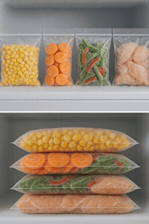 Kilitli Şeffaf Saklama Torbası Buzdolabı Gıda Çerez Bakliyat Kına Hediyelik Poşet 29,5x23 cm 50 Adet