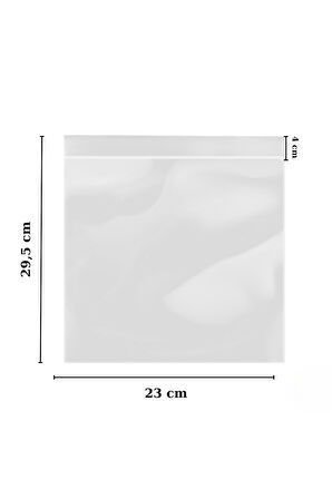 Kilitli Şeffaf Saklama Torbası Buzdolabı Gıda Çerez Bakliyat Kına Hediyelik Poşet 29,5x23 cm 50 Adet