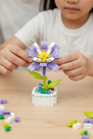 Safran Çiçeği Mini Çiçek Oyun Bloğu – Saksılı Dekoratif Birleştirilebilir Set