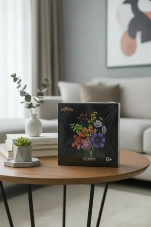 8'li Çiçek Buketi Oyun Bloğu Seti – 8 Farklı Çiçek Dekoratif Tasarım Blok