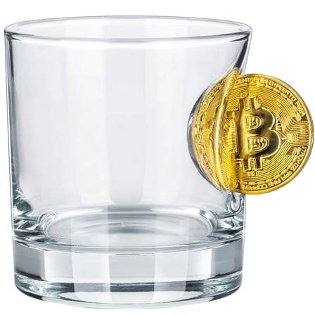 Bitcoin Madeni Para Hediyelik Özel Viski Bardağı 300cc