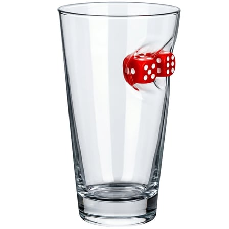 Kırmızı Zarlı Özel Bira Bardağı Zar 465cc