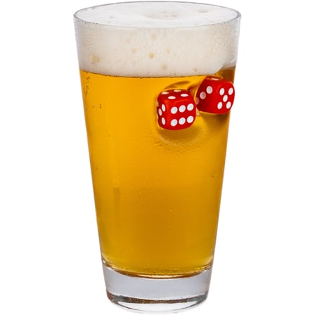 Kırmızı Zarlı Özel Bira Bardağı Zar 465cc