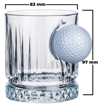 Gerçek Golf Toplu 2’li Lüks Kristal Viski Bardak Seti 355 cc