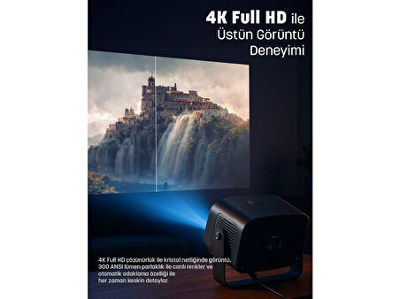 JEERO 4K Smart Cinema Portable Projector (Auto Focus / Android) Türkçe Menü
