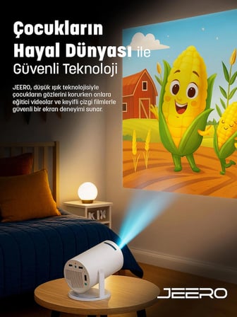 JEERO HY300PRO Multimedia Ultra Hd 1080p Android 13 Projeksiyon Cihazı (Türkçe Menü) H713 Chipset