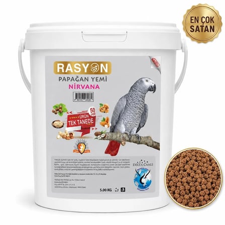 DELTA RASYON Nirvana Papağan Yemi Ekstruder Yüksek Proteinli 5 Kg