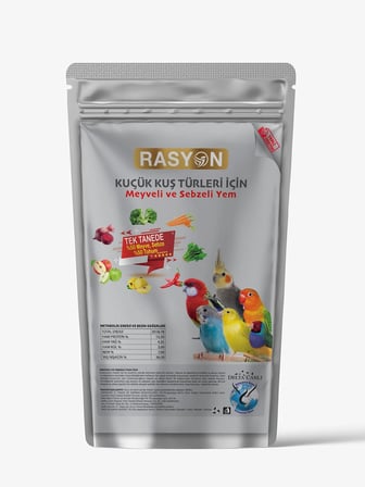 DELTA RASYON Meyveli ve Sebzeli Ek Yem Kuş Yemi Ekstruder Küçük Taneli 1 Kg