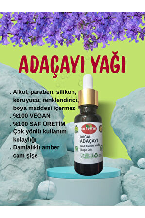 %100 SAF ADAÇAYI YAĞI 20ML - CİLT ARINDIRMA & RAHATLATMA ETKİSİ (SAGE OIL) 20ML