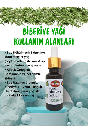 %100 SAF BİBERİYE UÇUCU YAĞI 20ML - SAÇ / CİLT BAKIM & AROMATERAPİ & (ROSEMARY OIL) 20ML