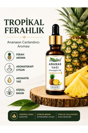 Ananas Yağı 20 ml Aromatik Yağ Tropikal Ananas Aroması Aromaterapi ve Kişisel Bakım Kullanımı Premium Bakım