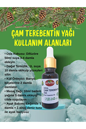 %100 SAF ÇAM TEREBENTİN YAĞI 20ML - DOĞAL RAHATLIK & AROMATERAPİ (PINE TURBENTINE OIL) 20ML