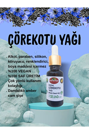 %100 SAF ÇÖREKOTU YAĞI 20ML - DOĞAL ŞİFA DEPOSU & BAĞIŞIKLIK DESTEK (BLACK SEED OIL) 20ML