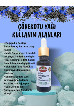 %100 SAF ÇÖREKOTU YAĞI 20ML - DOĞAL ŞİFA DEPOSU & BAĞIŞIKLIK DESTEK (BLACK SEED OIL) 20ML