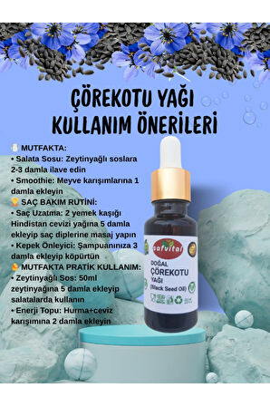 %100 SAF ÇÖREKOTU YAĞI 20ML - DOĞAL ŞİFA DEPOSU & BAĞIŞIKLIK DESTEK (BLACK SEED OIL) 20ML