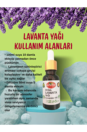 %100 SAF LAVANTA UÇUCU YAĞI 20ML - RAHATLATICI & AROMATERAPİ (LAVENDER OIL) 20ML