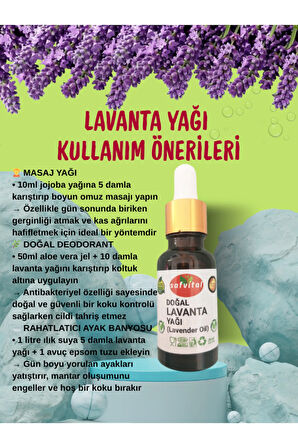 %100 SAF LAVANTA UÇUCU YAĞI 20ML - RAHATLATICI & AROMATERAPİ (LAVENDER OIL) 20ML