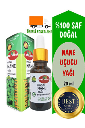 %100 SAF NANE UÇUCU YAĞI 20ML - AROMATERAPİ VE CİLT BAKIMI İÇİN 20ML(PEPPERMINT OIL)