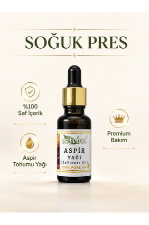 Aspir Yağı 20 Ml  Soğuk Pres Aspir Tohumu Yağı Saç Bakımı Cilt Bakımı Kaş Bakımı Kirpik Bakımı İ̇Çin Premium Bakım Yağı