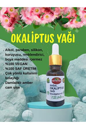 %100 SAF OKALİPTUS UÇUCU YAĞI 20ML - NEFES AÇICI & DEZENFEKTAN (EUCALYPTUS OIL) 20ML