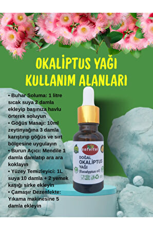%100 SAF OKALİPTUS UÇUCU YAĞI 20ML - NEFES AÇICI & DEZENFEKTAN (EUCALYPTUS OIL) 20ML