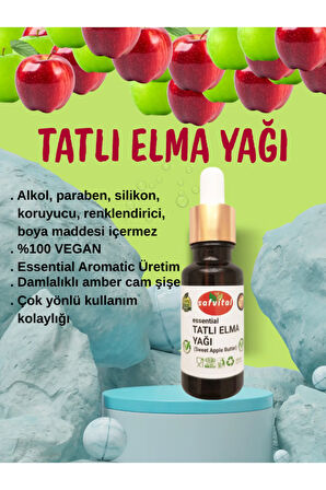 TATLI ELMA YAĞI ESSENTIAL AROMATIC - 20ML / ESSENTIAL AROMATIC APPLE OIL - 20ML
