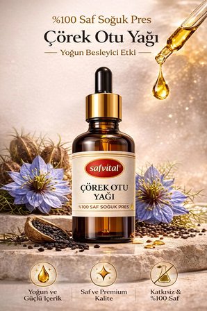 Çörek Otu Yağı 50 Ml  Saf Soğuk Pres Yoğun Besleyici Cilt Ve Saç Bakım Yağı