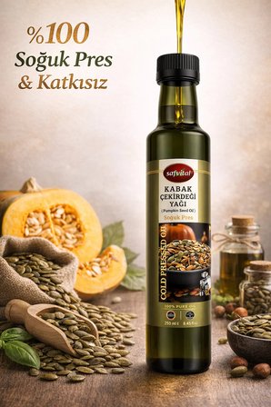 Soğuk Pres Kabak Çekirdeği Yağı 250 Ml |  Saf Katkısız | Çok Amaçlı Doğal Yağ
