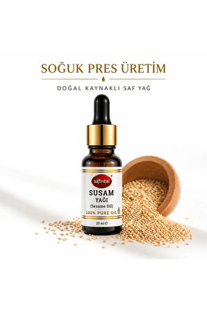 Susam Yağı 20 Ml Soğuk Pres  Saf Cilt Saç Ve Masaj İ̇Çin Doğal Bakım Yağı Nem Desteği