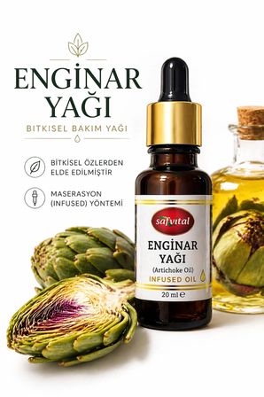 Enginar Yağı 20 ml Maserasyon Bitkisel Bakım Yağı Cilt ve Saç İçin Doğal Günlük Kullanım