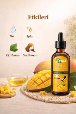 Mango Yağı 100 ml Soğuk Pres Nemlendirici Cilt Saç Bakım Serumu Parlaklık ve Yumuşaklık