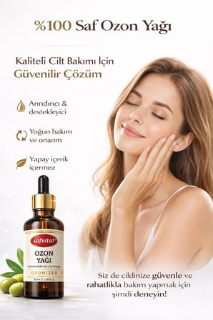 Ozon Yağı 50 Ml  Saf Ozonlanmış Zeytinyağı Yoğun Bakım Destekleyici Cilt Bakım Yağı