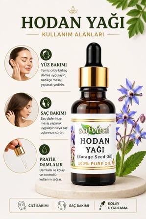 Hodan Yağı 20 Ml Soğuk Pres Bitkisel Bakım Yağı Cilt Saç Kaş Kirpik Bakımı İ̇Çin Damlalıklı Premium Bakım Yağı