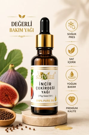 İncir Çekirdeği Yağı 20 ml Saf Bitkisel Bakım Yağı Yüz Saç Kaş Kirpik ve Cilt Bakımına Uygun Premium Bakım Yağı