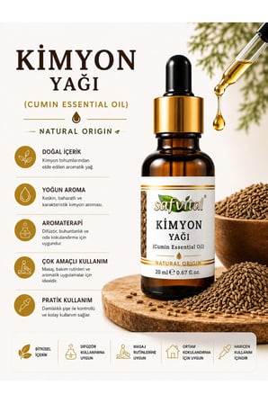 Kimyon Yağı Aromatik 20 ml Difüzör Buhurdanlık ve Aromaterapi İçin Yoğun Premium Esansiyel Yağ