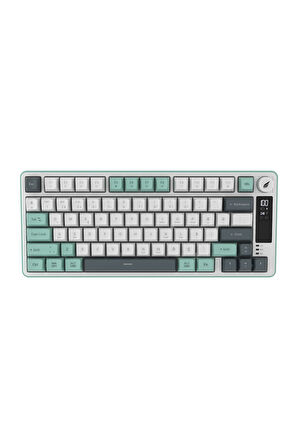 Hawk Gaming HK255WG Membrane LCD RGB Kablosuz/Bluetooth Gri Yeşil %75 Türkçe Gaming Klavye