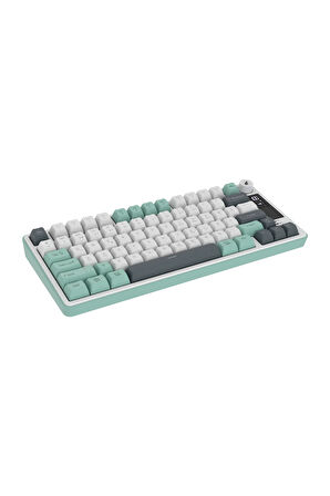 Hawk Gaming HK255WG Membrane LCD RGB Kablosuz/Bluetooth Gri Yeşil %75 Türkçe Gaming Klavye