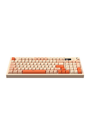 Hawk Gaming HK230P Membrane LCD RGB Kablosuz/Bluetooth Pembe Turuncu Full Türkçe Gaming Klavye