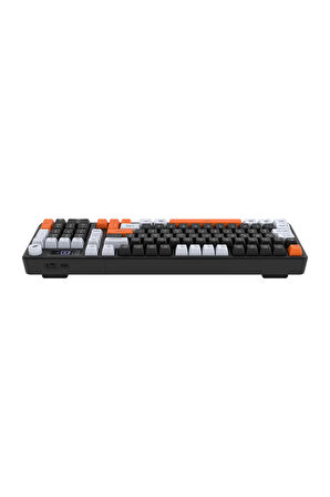 Hawk Gaming HK258BW Membrane LCD RGB Kablosuz/Bluetooth Siyah Turuncu Full Türkçe Gaming Klavye