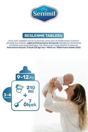 Senimil 3 Bebek Devam Sütü 250 gr (9-12 Ay)