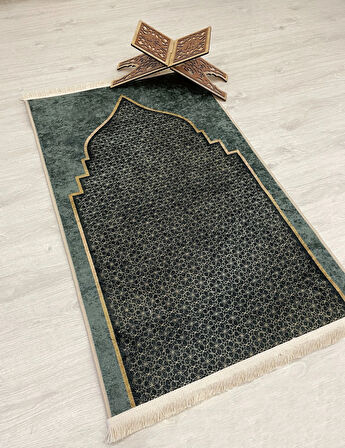 Seccade Saçaklı (lateks Taban) 75x125 Ebat - Yeşil