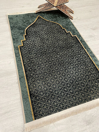 Seccade Saçaklı (lateks Taban) 75x125 Ebat - Yeşil