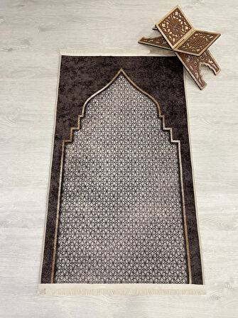 Seccade Saçaklı (lateks Taban) 75x125 Ebat - Kahverengi