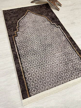 Seccade Saçaklı (lateks Taban) 75x125 Ebat - Kahverengi