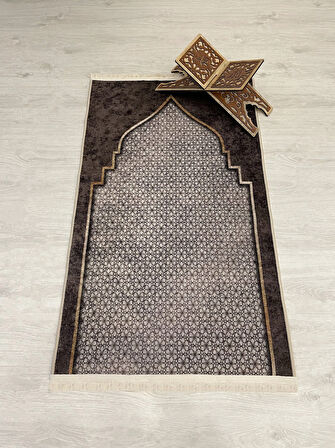 Seccade Saçaklı (lateks Taban) 75x125 Ebat - Kahverengi