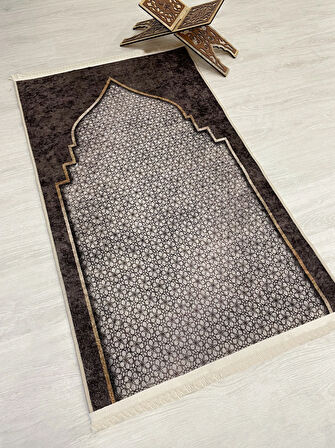 Seccade Saçaklı (lateks Taban) 75x125 Ebat - Kahverengi