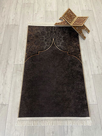 Seccade Saçaklı (lateks Taban) 75x125 Ebat - Kahverengi