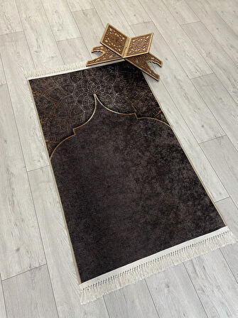 Seccade Saçaklı (lateks Taban) 75x125 Ebat - Kahverengi
