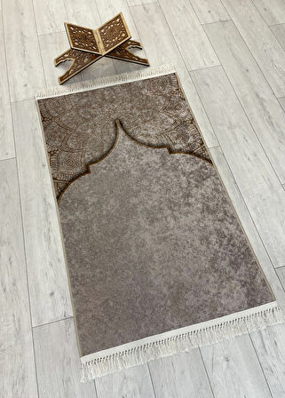 Seccade Saçaklı (lateks Taban) 75x125 Ebat - Bej