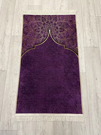 Seccade Saçaklı (lateks Taban) 75x125 Ebat - Mor
